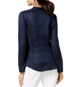 Women's Linen-Blend Utility Shirt