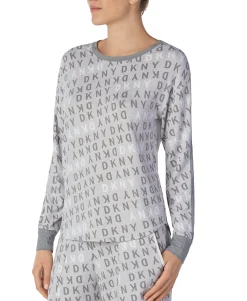 Women's Logo Long-Sleeve Knit Pajama Top