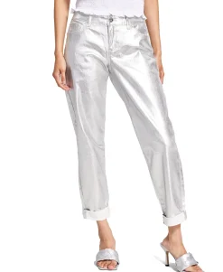 Women's Metallic Boyfriend Jeans