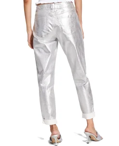 Women's Metallic Boyfriend Jeans