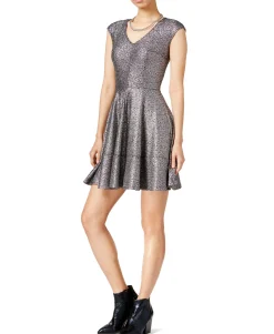 Women's Metallic Fit & Flare Dress