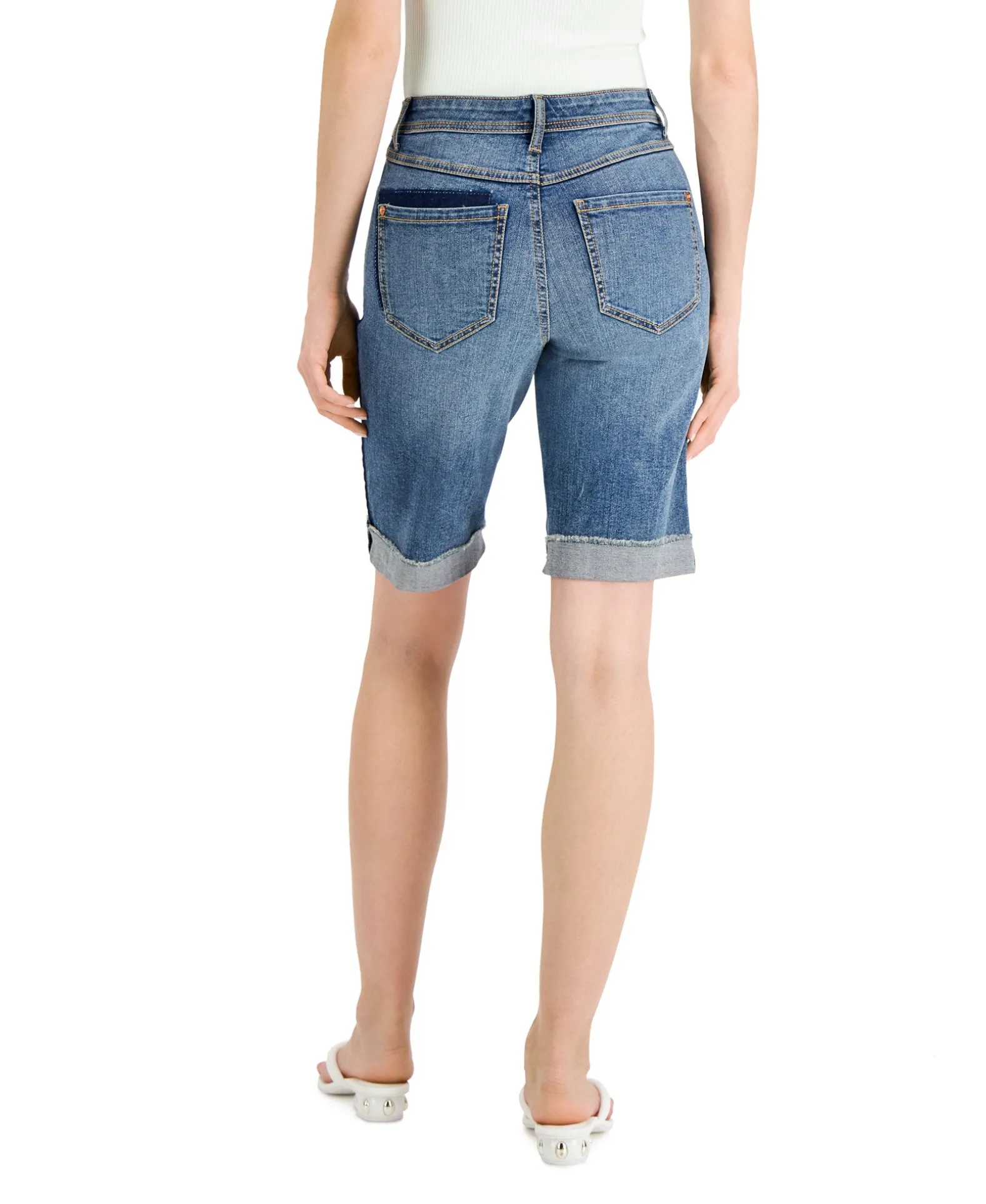 Women's Mid Rise Contrast-Trim Shorts