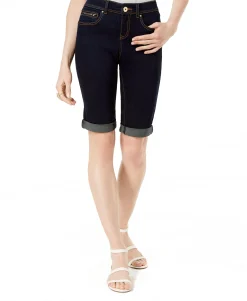 Women's Mid Rise Cuffed Bermuda Shorts