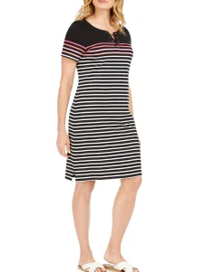 Women's Mirage Cotton Striped Lace-Up Dress