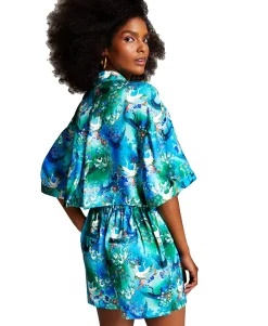 Women's Misa Hylton for Printed Boxy Cropped Shirt