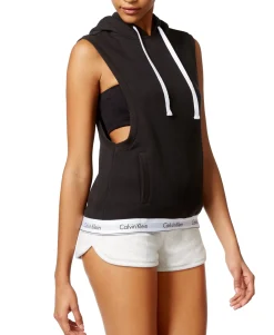 Women's Modern Cotton Sleeveless Hoodie