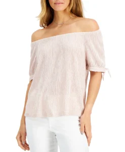 Women's Off The Shoulder Tie-Sleeve Top