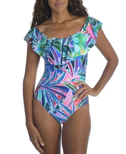 Women's Off-The-Shoulder One-Piece Swimsuit