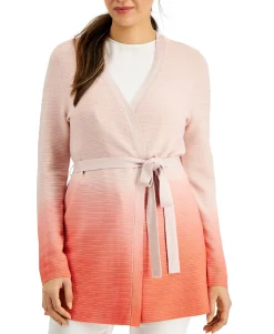 Women's Ombré Belted Cardigan