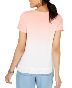 Women's Ombré Ruffled-Hem Top