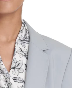 Women's One-Button Jacket With Striped Cuffs