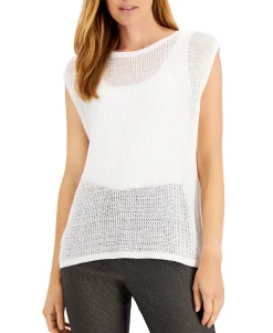 Women's Open-Stitch Sleeveless Sweater