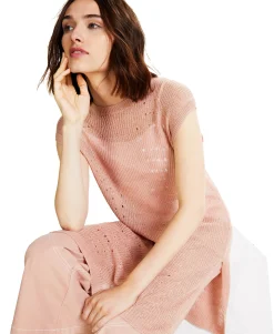 Women's Open-Stitch Tunic Sweater