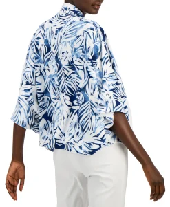 Women's Oversized Abstract-Print Top