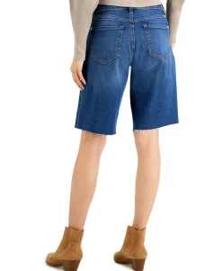 Women's Patchwork Bermuda Jean Shorts