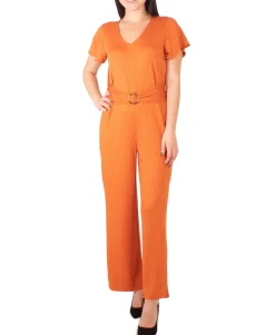 Women's Petite Belted Jumpsuit