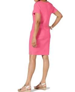 Women's Petite Button-Shoulder Shirtdress