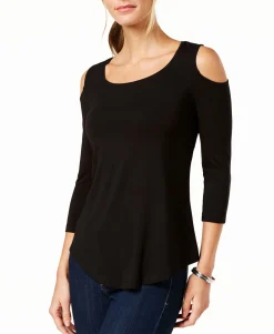 Women's Petite Cold-Shoulder Top