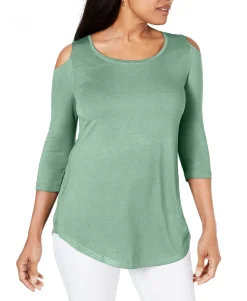 Women's Petite Cold-Shoulder Top