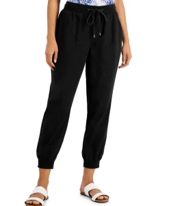 Women's Petite Crepe Jogger Pants