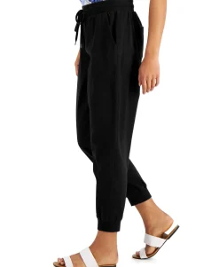 Women's Petite Crepe Jogger Pants