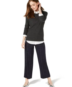 Women's Petite Crew-Neck Cashmere Sweater
