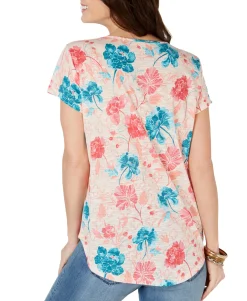 Women's Petite Crochet-Trim Top