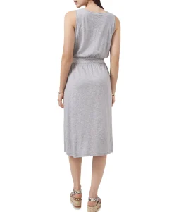 Women's Petite Embroidered Smocked-Waist Dress