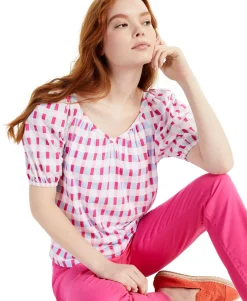 Women's Petite Gingham Top