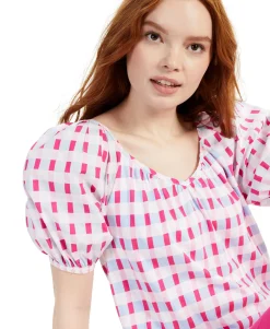 Women's Petite Gingham Top