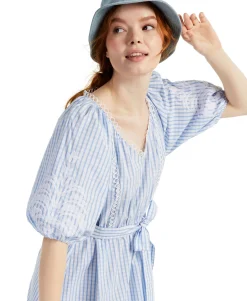 Women's Petite Plaid Cotton Midi Dress