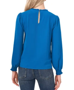 Women's Petite Pleated Smocked-Cuff Top