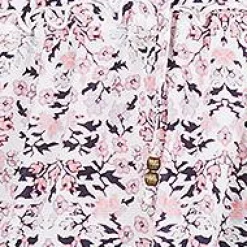 Women's Petite Printed Mesh Lantern-Sleeve Top