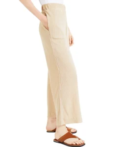 Women's Petite Ribbed Wide-Leg Pants
