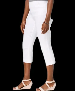 Women's Petite Rivet-Detail Tummy Control Capri Pants