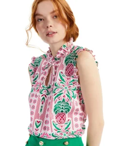 Women's Petite Ruffled Top