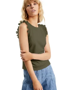 Women's Petite Ruffle-Sleeve Tank