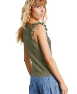 Women's Petite Ruffle-Sleeve Tank