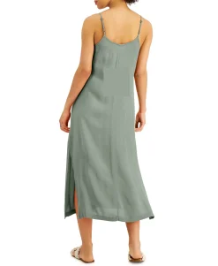 Women's Petite Side-Slit Slip Dress