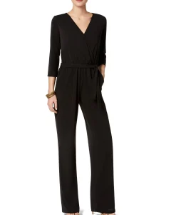 Women's Petite Size Belted Jumpsuit