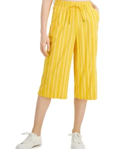 Women's Petite Striped Cropped Pants