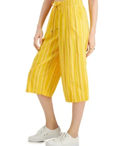 Women's Petite Striped Cropped Pants