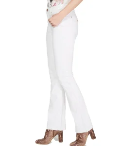 Women's Petite White Boot-Cut Jeans