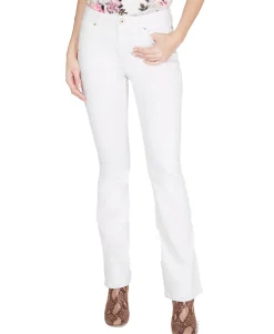 Women's Petite White Boot-Cut Jeans