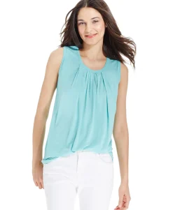 Women's Pleated Sleeveless Top