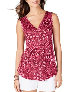 Women's Pleated V-Neck Blouse