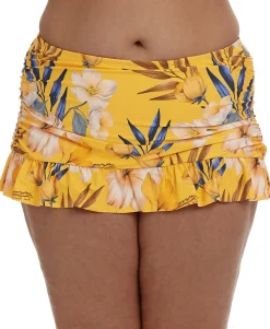 Women's Plus Belle Fiore Skirted Swim Bottoms