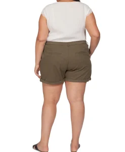 Women's Plus Black Tape Solid Basic Shorts