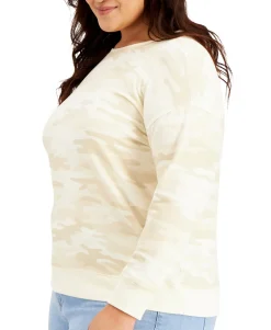 Women's Plus Camo-Print French Terry Sweatshirt