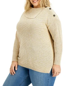 Women's Plus Envelope-Neck Tunic Sweater